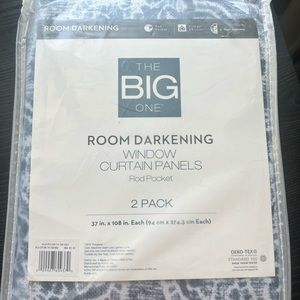 Room darkening curtains Blue and white 36x108